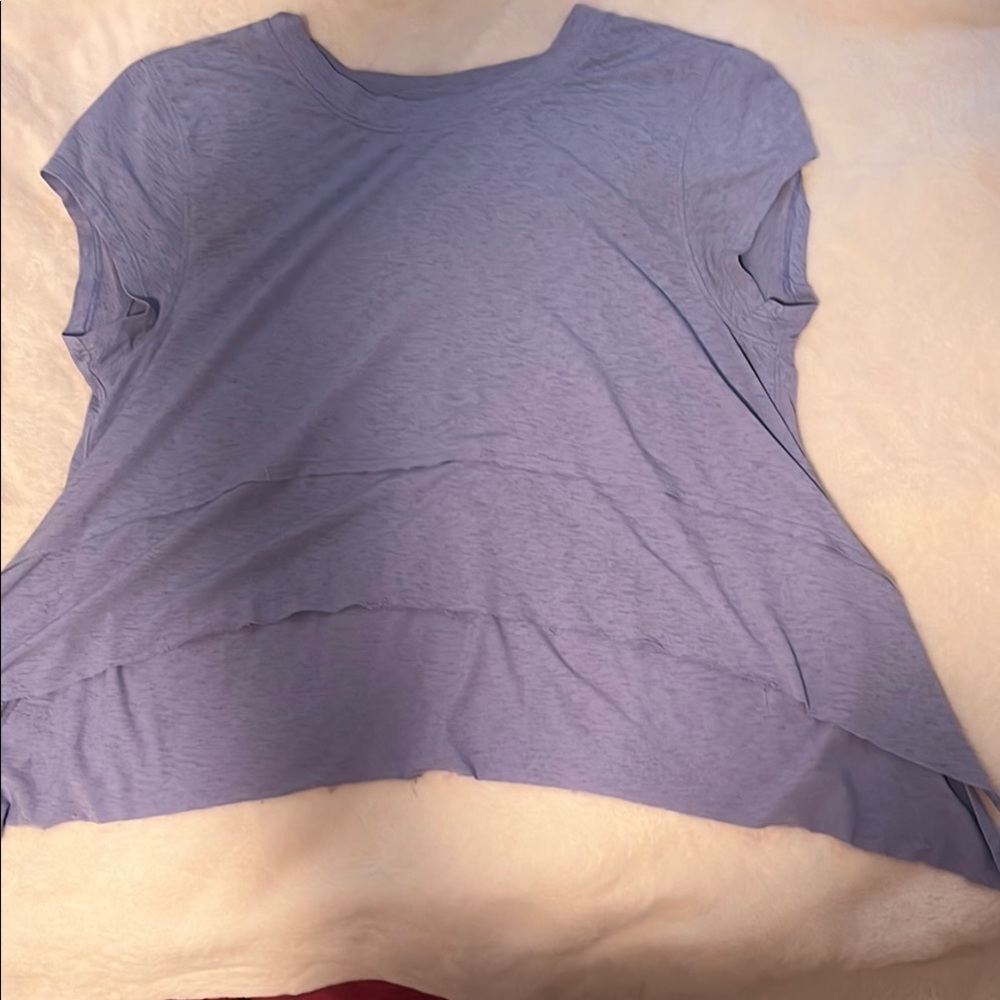 Blue Boxy Cap Sleeve T-Shirt